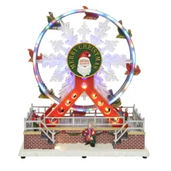 Village De Noël Lumineux|KAEMINGK Grande roue lumineuse et musicale Merry Christmas