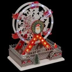 Village De Noël Lumineux|JJA Grande roue musicale et animée (H28 cm) Christmas Multicolore