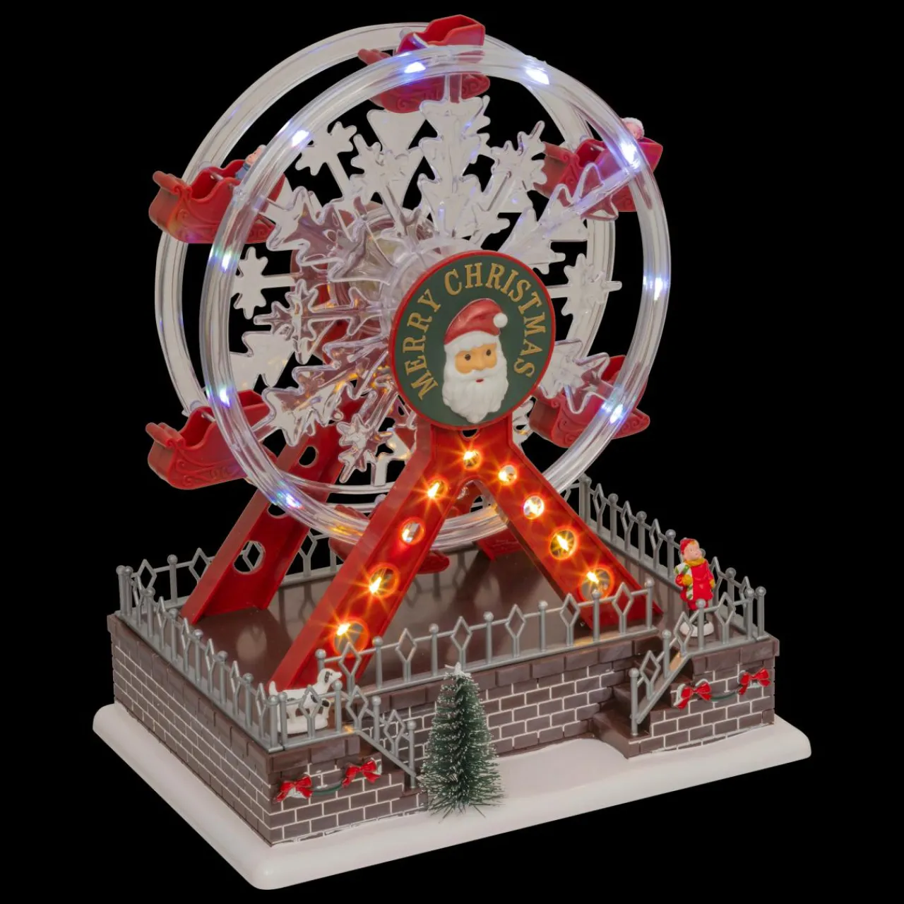 Village De Noël Lumineux|JJA Grande roue musicale et animée (H28 cm) Christmas Multicolore
