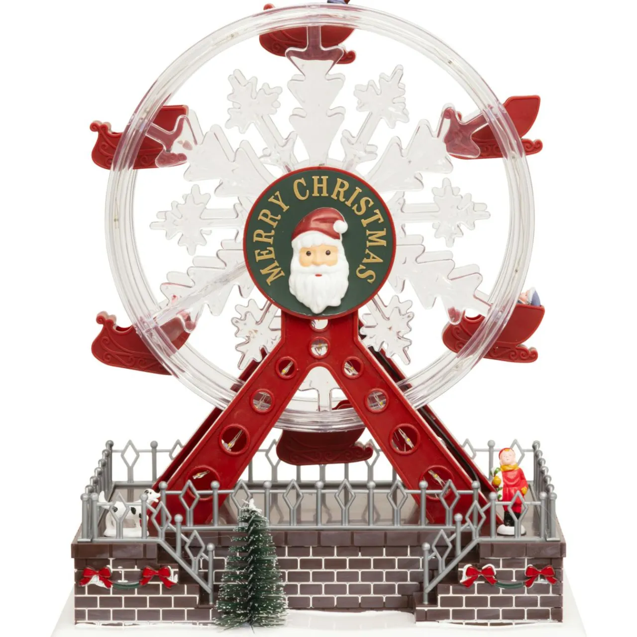 Village De Noël Lumineux|JJA Grande roue musicale et animée (H28 cm) Christmas Multicolore