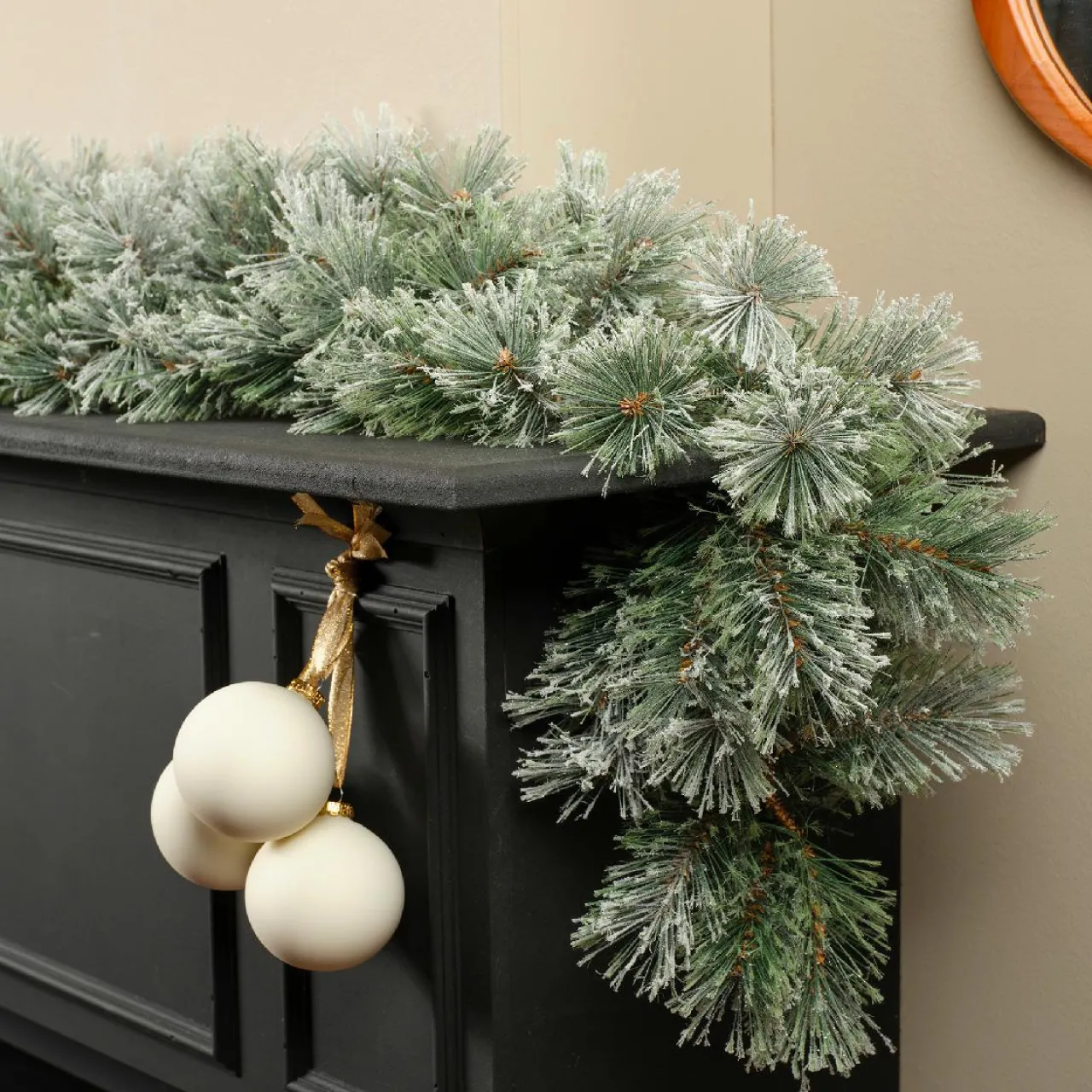 Sapin Grande Taille|Guirlande En Sapin Artificiel|KAEMINGK Guirlande de sapin (270 - D25 cm) Bromley Vert enneigé Sapin enneigé