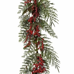 Guirlande En Sapin Artificiel|KAEMINGK Guirlande de sapin (180 cm ) Baies enchantées Rouge