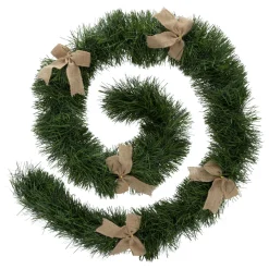 Sapin Grande Taille|Guirlande En Sapin Artificiel|FEERIC LIGHTS Guirlande de sapin (270 cm) Nœuds de jute Naturel