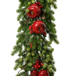 Guirlande En Sapin Artificiel|KAEMINGK Guirlande de sapin (180 cm) Pommes sucrées Rouge