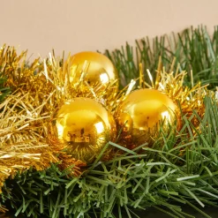 Sapin Grande Taille|Guirlande En Sapin Artificiel|Feeric Lights & Christmas Guirlande de sapin fine (270 cm) Festivités de Noël Or