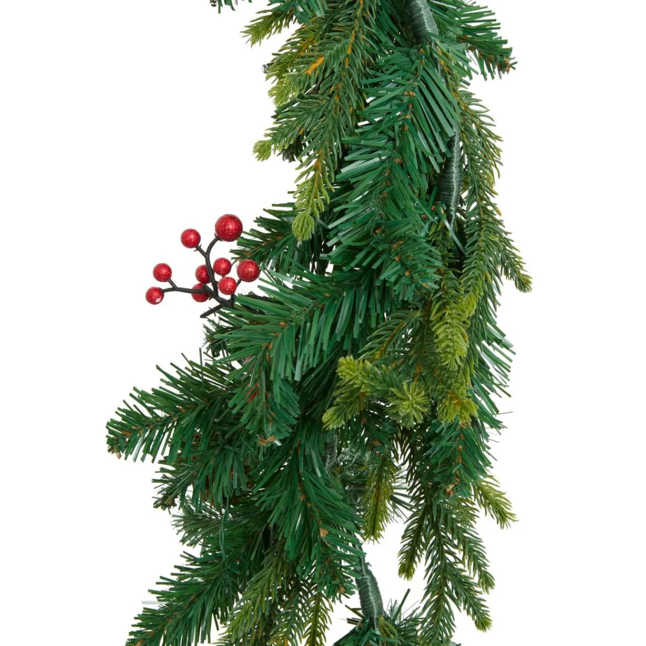 Guirlande En Sapin Artificiel|JJA guirlande de sapin lumineuse à piles (180 cm) Wister baies et pommes de pin Sapin vert lumineux