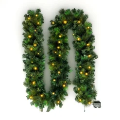 Sapin Grande Taille|Guirlande En Sapin Artificiel|EMINZA Guirlande de sapin lumineuse (300 cm - D25) Edmonton Vert et blanc chaud Sapin vert lumineux