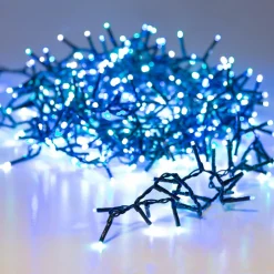 Guirlande Lumineuse|KAEMINGK Guirlande lumineuse 11 m 500 LED câble vert Luxe Tricolore Vert/Bleu/Blanc Tricolore Vert Bleu Blanc - câble vert