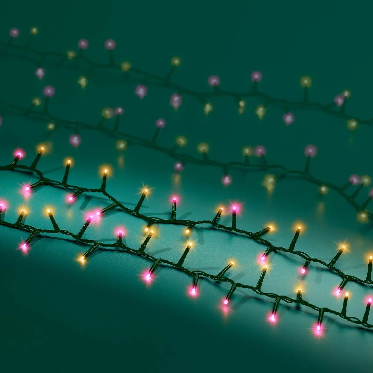 Guirlande Lumineuse Grand Format|Guirlande Lumineuse|KAEMINGK Guirlande lumineuse 22,5 m 1000 LED câble vert Luxe Bicolore Rose et blanc Bicolore Blanc / Rose - câble vert