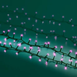 Guirlande Lumineuse Grand Format|Guirlande Lumineuse|KAEMINGK Guirlande lumineuse 22,5 m 1000 LED câble vert Luxe Rose Rose - câble vert