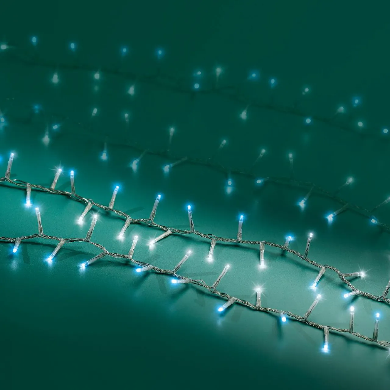 Guirlande Lumineuse|KAEMINGK Guirlande lumineuse 16 m 750 LED câble transparent Luxe Bicolore Blanc et bleu Bicolore Bleu / Blanc froid - câble transparent