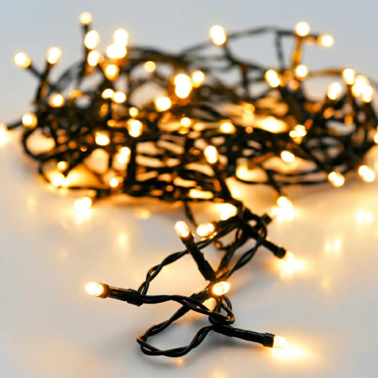 Guirlande Lumineuse|KOOPMAN Guirlande lumineuse à piles 14.50 m 192 LED câble noir Luxe Blanc chaud Blanc Chaud - câble noir