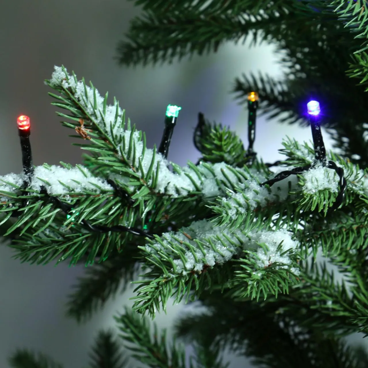 Guirlande Lumineuse|KAEMINGK Guirlande lumineuse à piles 7,10 m 96 LED câble noir Durawise Multicolore Multicolore - câble noir