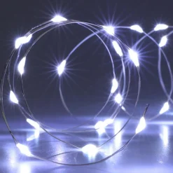 Guirlande Lumineuse|KOOPMAN Guirlande lumineuse à piles 4 m 80 Micro LED Fil d'argent Blanc froid