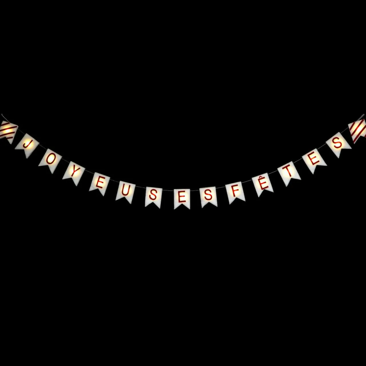 Guirlande Déco|Déco Et Objet Lumineux|Feeric Lights & Christmas Guirlande lumineuse à piles 15 LED (5 m) "Joyeux Noel" Blanc chaud