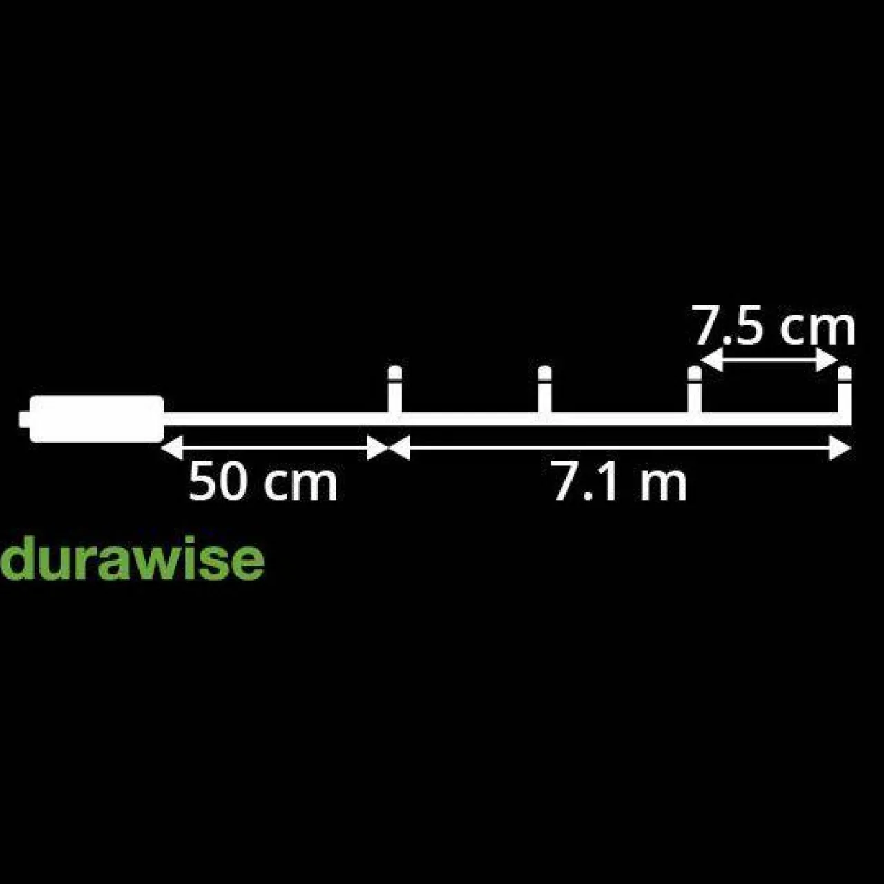 Guirlande Lumineuse|KAEMINGK Guirlande lumineuse à piles 7,10 m 96 LED câble noir Durawise Blanc froid Blanc Froid - câble noir