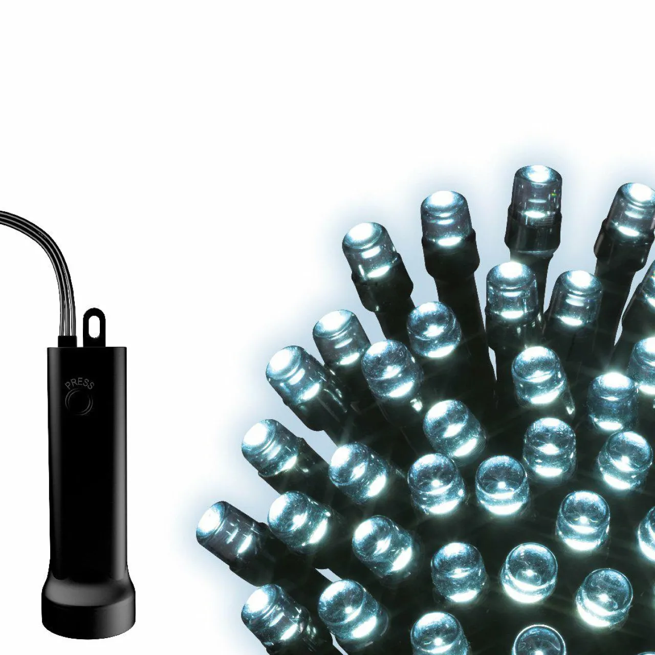 Guirlande Lumineuse|KAEMINGK Guirlande lumineuse à piles 3,50 m 48 LED câble noir Durawise Blanc froid Blanc Froid - câble noir