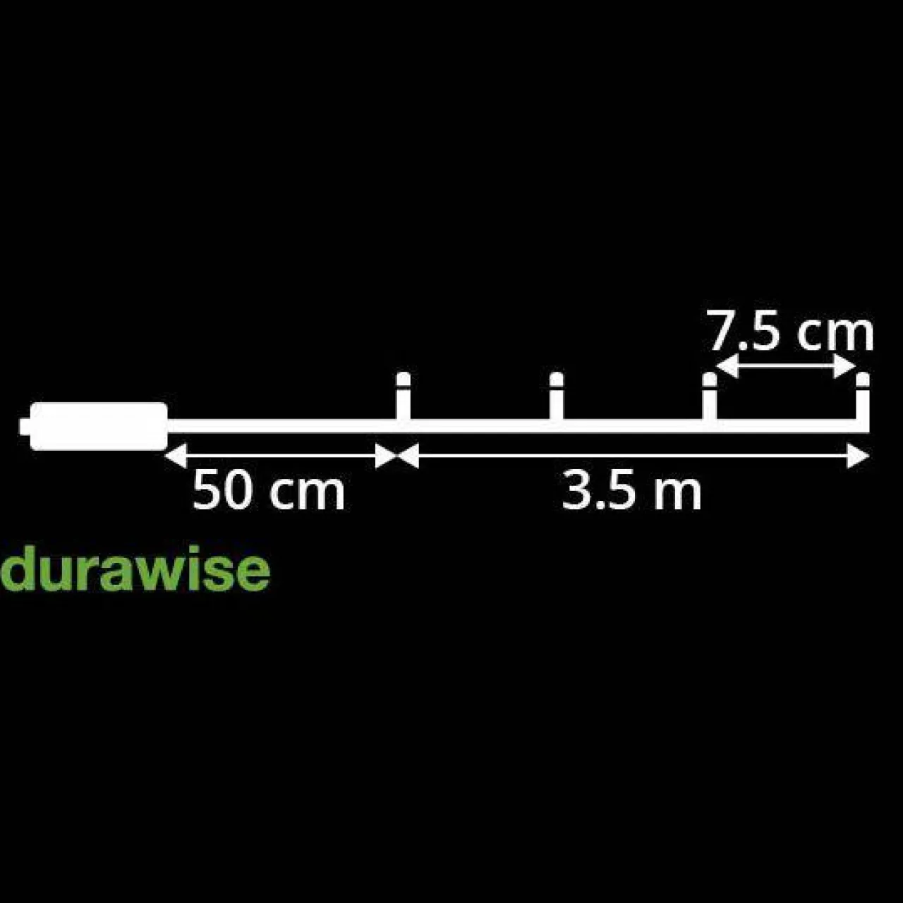 Guirlande Lumineuse|KAEMINGK Guirlande lumineuse à piles 3,50 m 48 LED câble noir Durawise Blanc froid Blanc Froid - câble noir