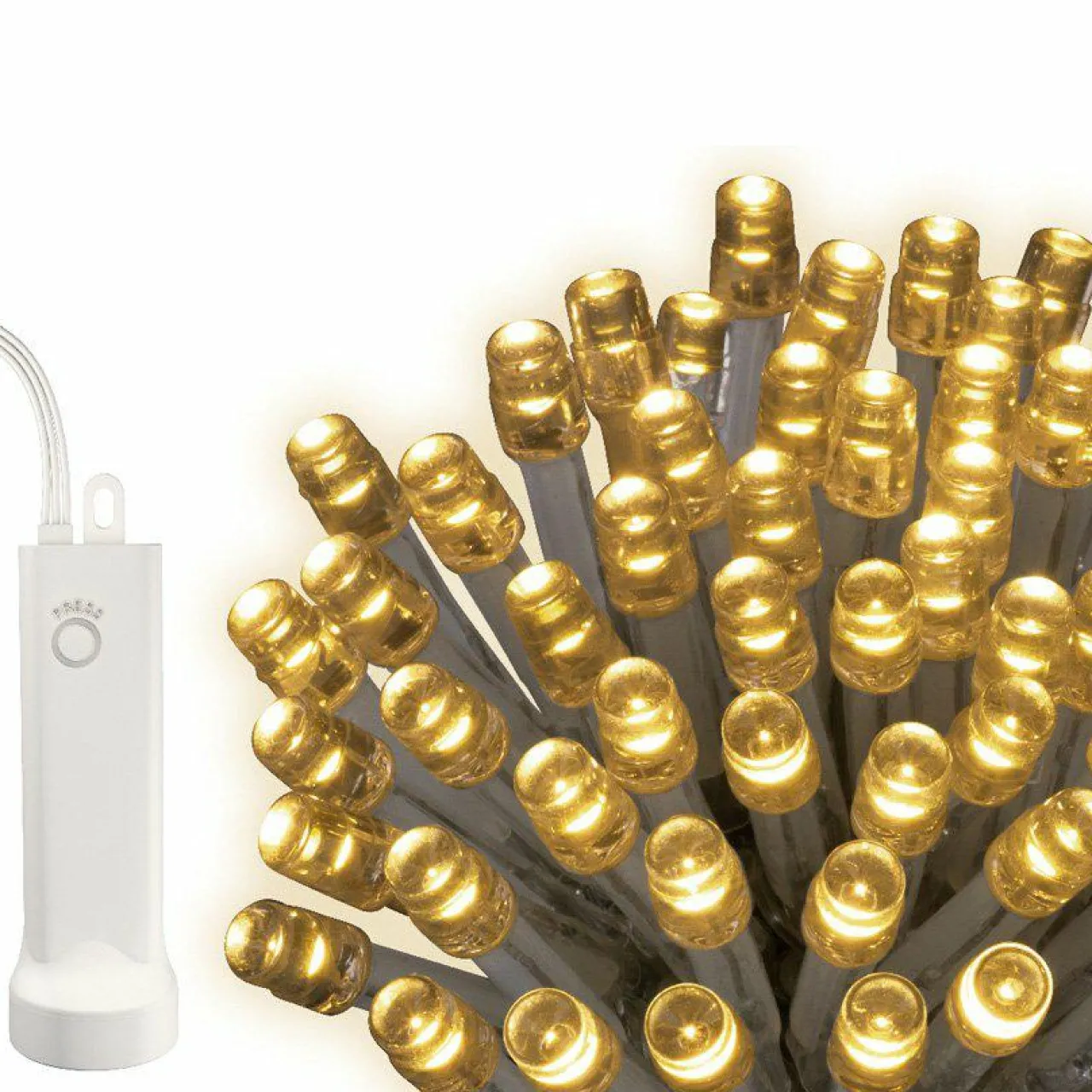 Guirlande Lumineuse|KAEMINGK Guirlande lumineuse à piles 7,10 m 96 LED câble transparent Durawise Blanc chaud Blanc Chaud - câble transparent