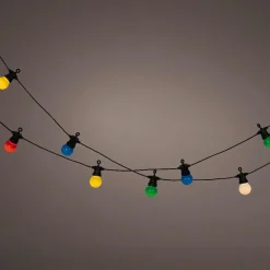 Luminaire Jardin|Eclairage Extérieur|KAEMINGK Guirlande lumineuse de jardin solaire 10 LED (4,5 m) Guinguette estivale Multicolore