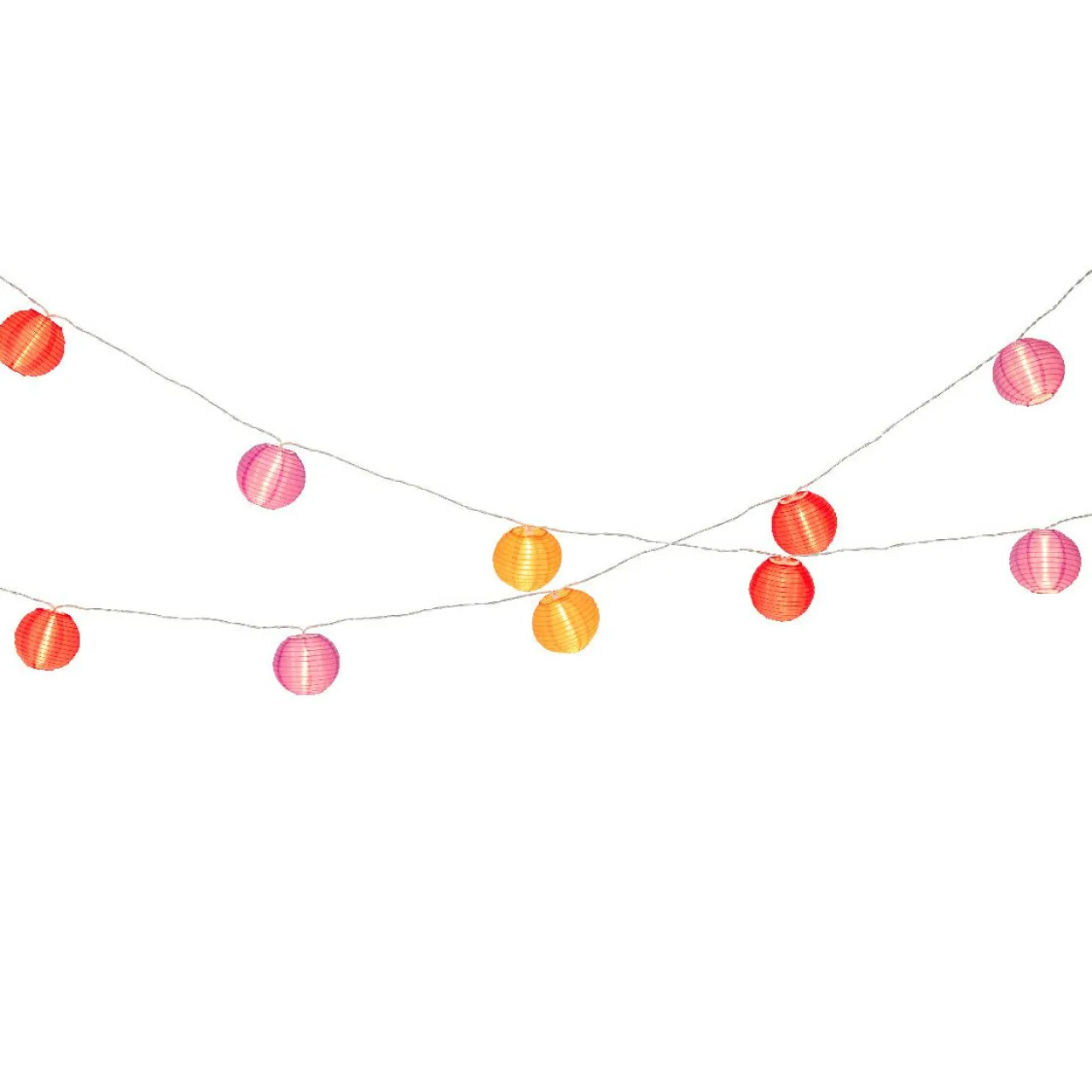 Luminaire Jardin|Eclairage Extérieur|KAEMINGK Guirlande lumineuse extérieure à piles 10 LED (2,7 m) Lanternes chinoises Multicolore