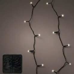 Guirlande Lumineuse|KAEMINGK Guirlande lumineuse Solaire 9 m 120 LED câble noir Rechargeable Blanc froid