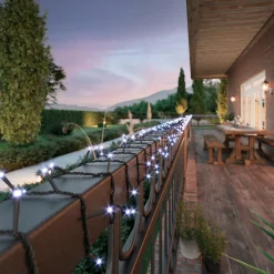 Guirlande Lumineuse|KAEMINGK Guirlande lumineuse Solaire 18 m 240 LED câble noir Rechargeable Blanc froid