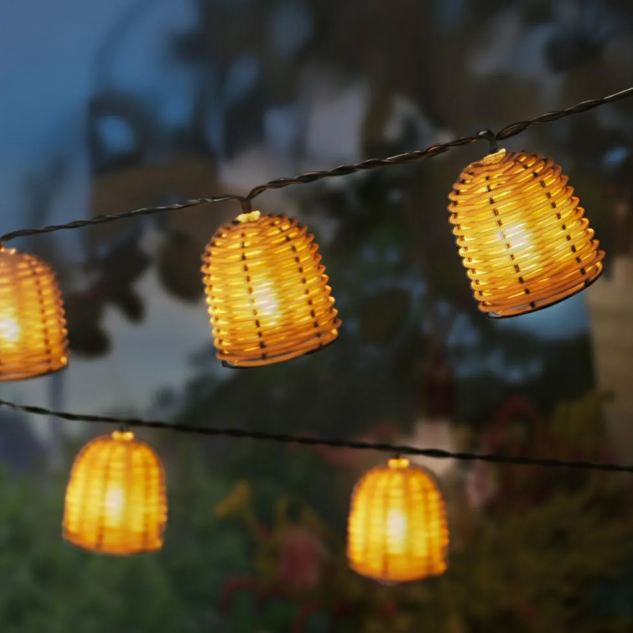 Luminaire Jardin|Eclairage Extérieur|KAEMINGK Guirlande lumineuse solaire résine tressée 8 LED (2,10 m) Campagne Naturel