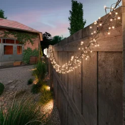 Guirlande Lumineuse|KAEMINGK Guirlande lumineuse Solaire rechargeable 10,50 m 1128 LED câble noir Grappe Blanc chaud