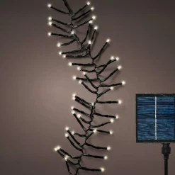 Guirlande Lumineuse|KAEMINGK Guirlande lumineuse Solaire rechargeable 10,50 m 1128 LED câble noir Grappe Blanc chaud