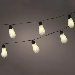 Luminaire Jardin|Eclairage Extérieur|#N/A Guirlande lumineuse solaire 1,8 m 10 LED Guinguette et blanc chaud Noir