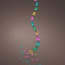 Guirlande Lumineuse|KAEMINGK Guirlande rideau pour sapin H2,10m 672 Micro LED câble vert Multicolore pastel Multicolore Pastel Câble Vert