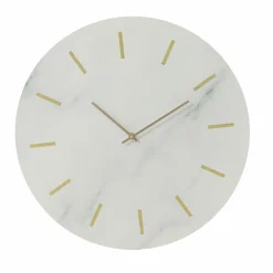 Horloge|EMINZA Horloge murale en bois (D51 cm) Marbre Blanc