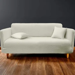 Housse De Canapé, Chaise|douceur d'intu017drieur Housse de canapé effet bouclette (225 x 245 cm) Laina Ecru
