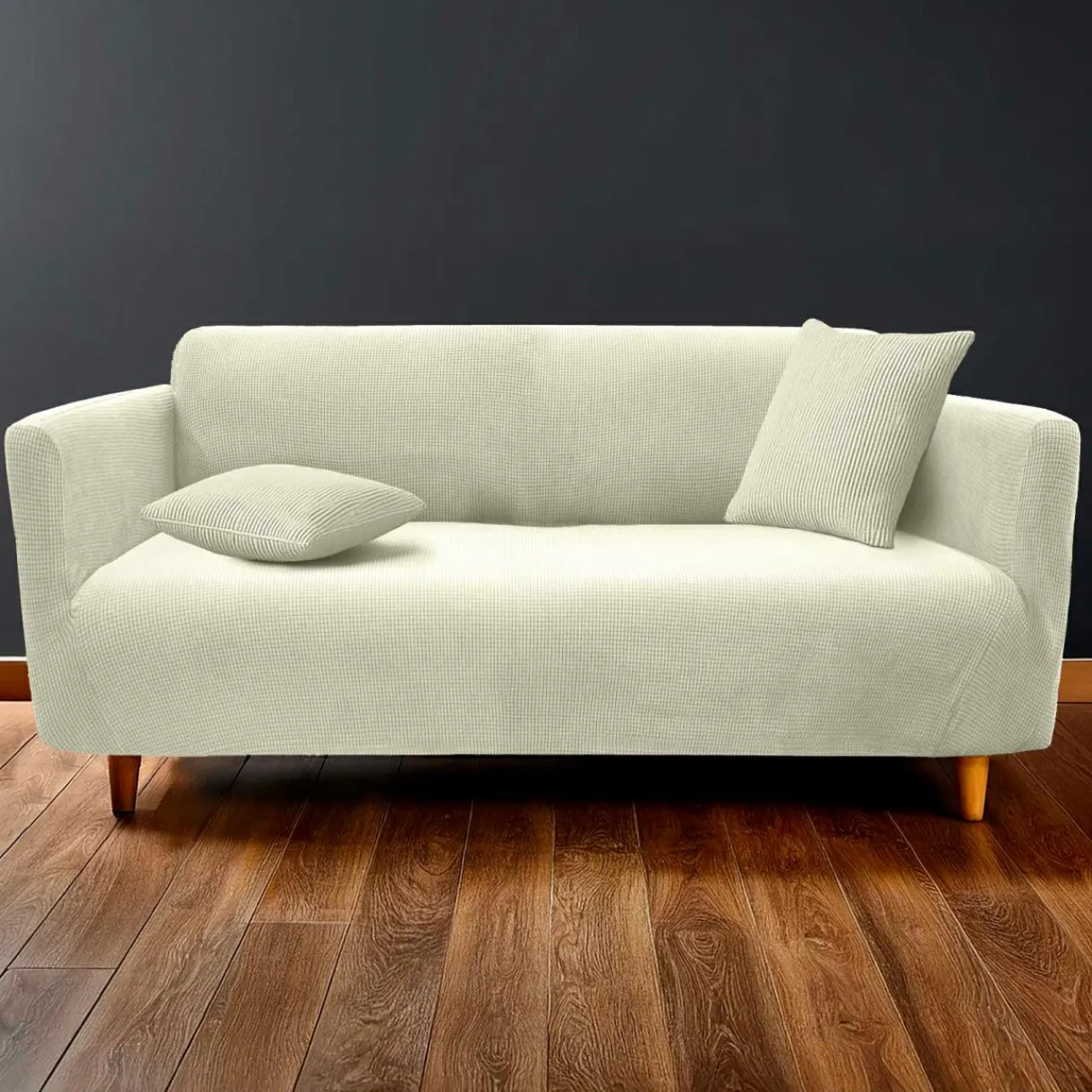 Housse De Canapé, Chaise|douceur d'intu017drieur Housse de canapé extensible effet gaufré (225 x 245 cm) Sacha Blanc