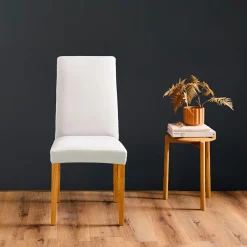 Housse De Canapé, Chaise|douceur d'intu017drieur Housse de chaise extensible (40 x 40 cm) Mila Blanc