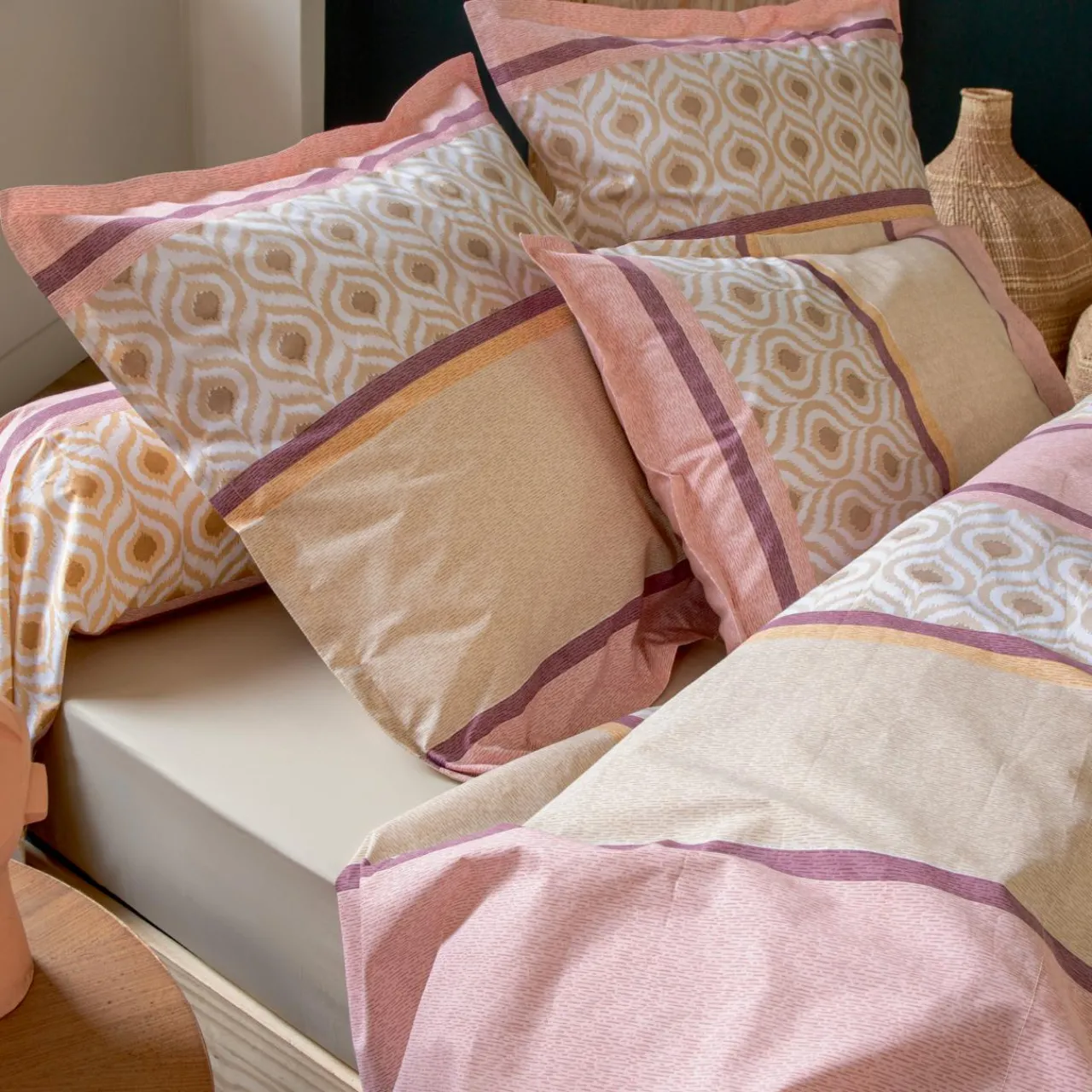 Housse De Couette|TRADI LINGE Housse de couette coton (140 x 200 cm) Inouk Rose