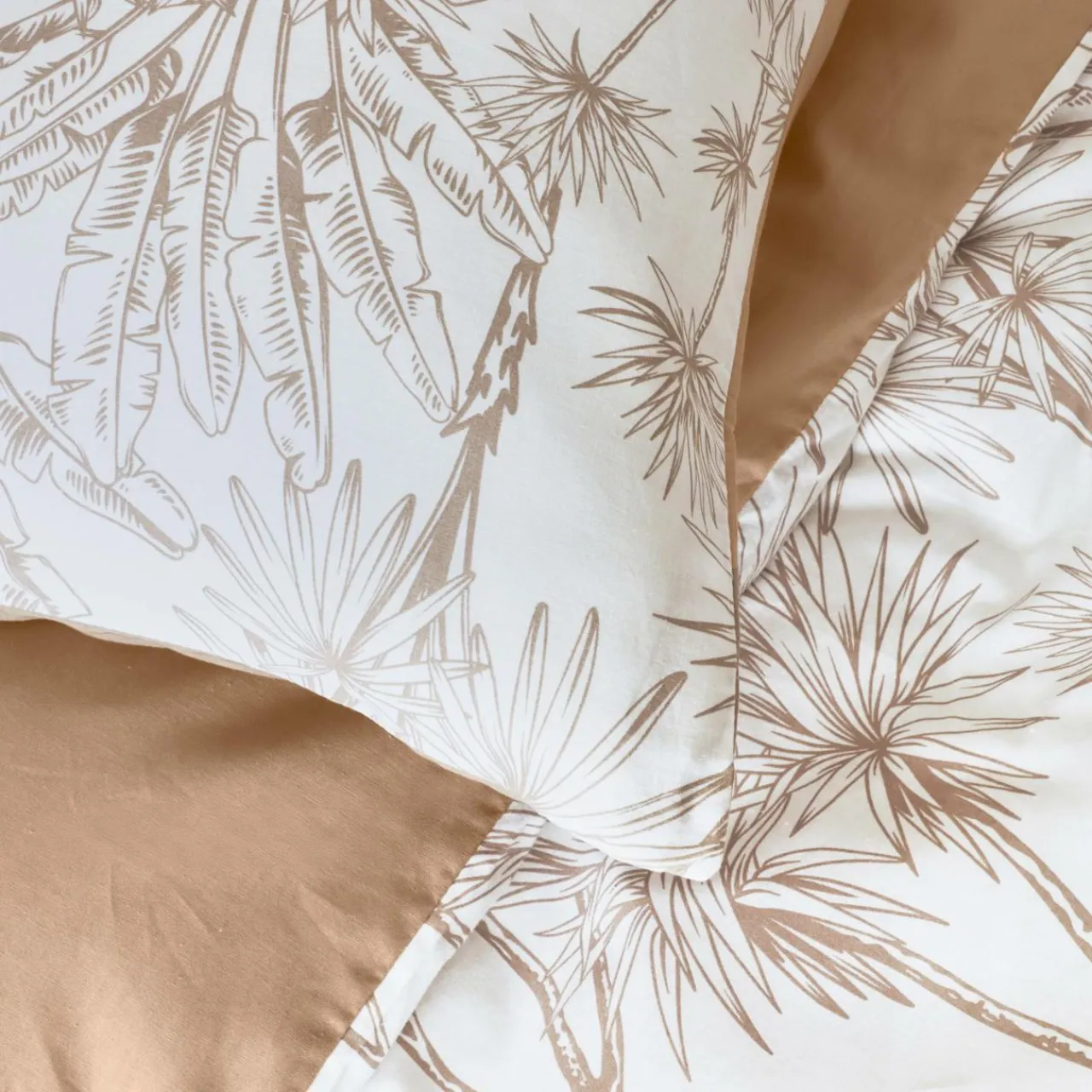 Housse De Couette|EMINZA Housse de couette coton (260 x 240 cm) Lara Marron