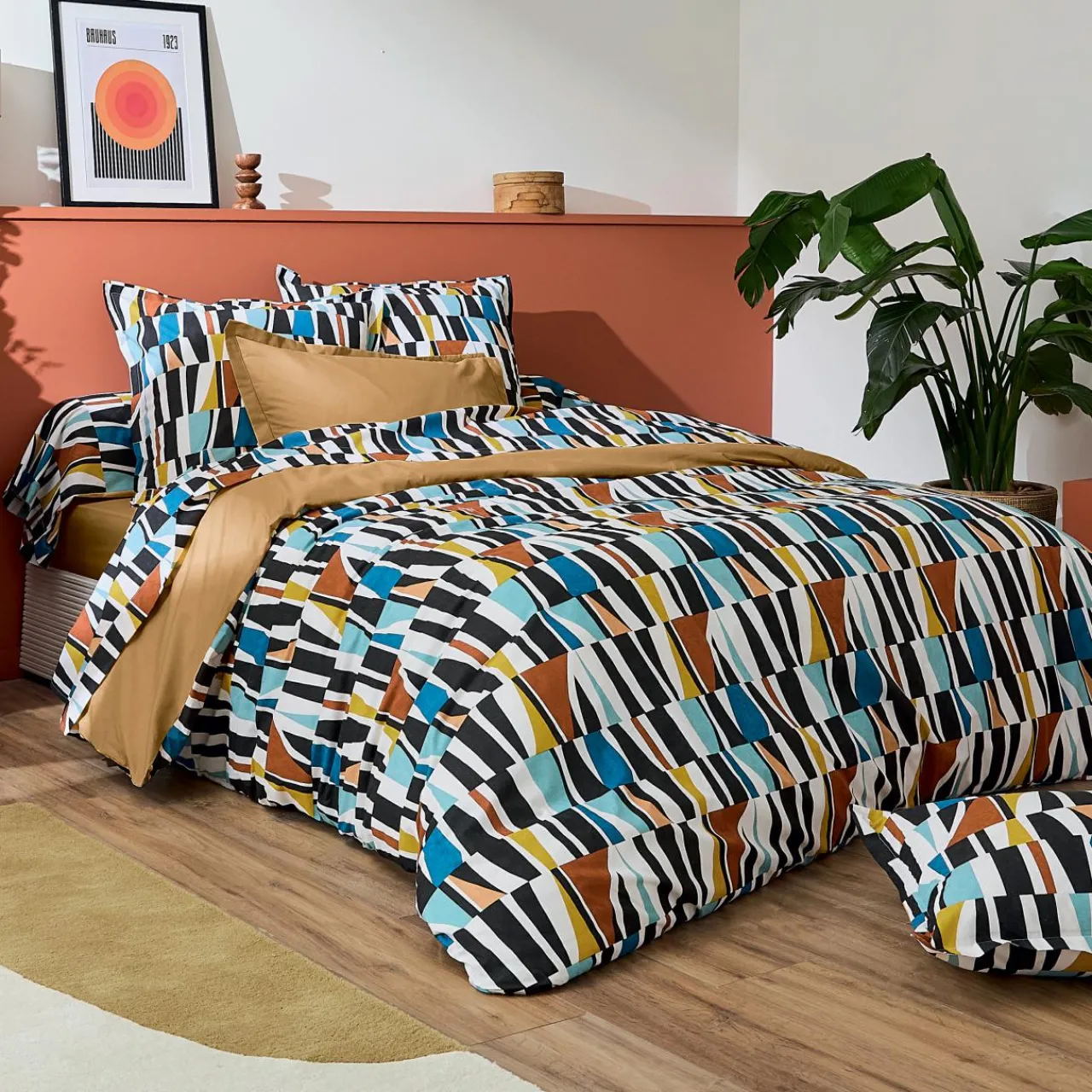 Housse De Couette|TRADI LINGE Housse de couette coton (300 x 240 cm) Pietro Multicolore