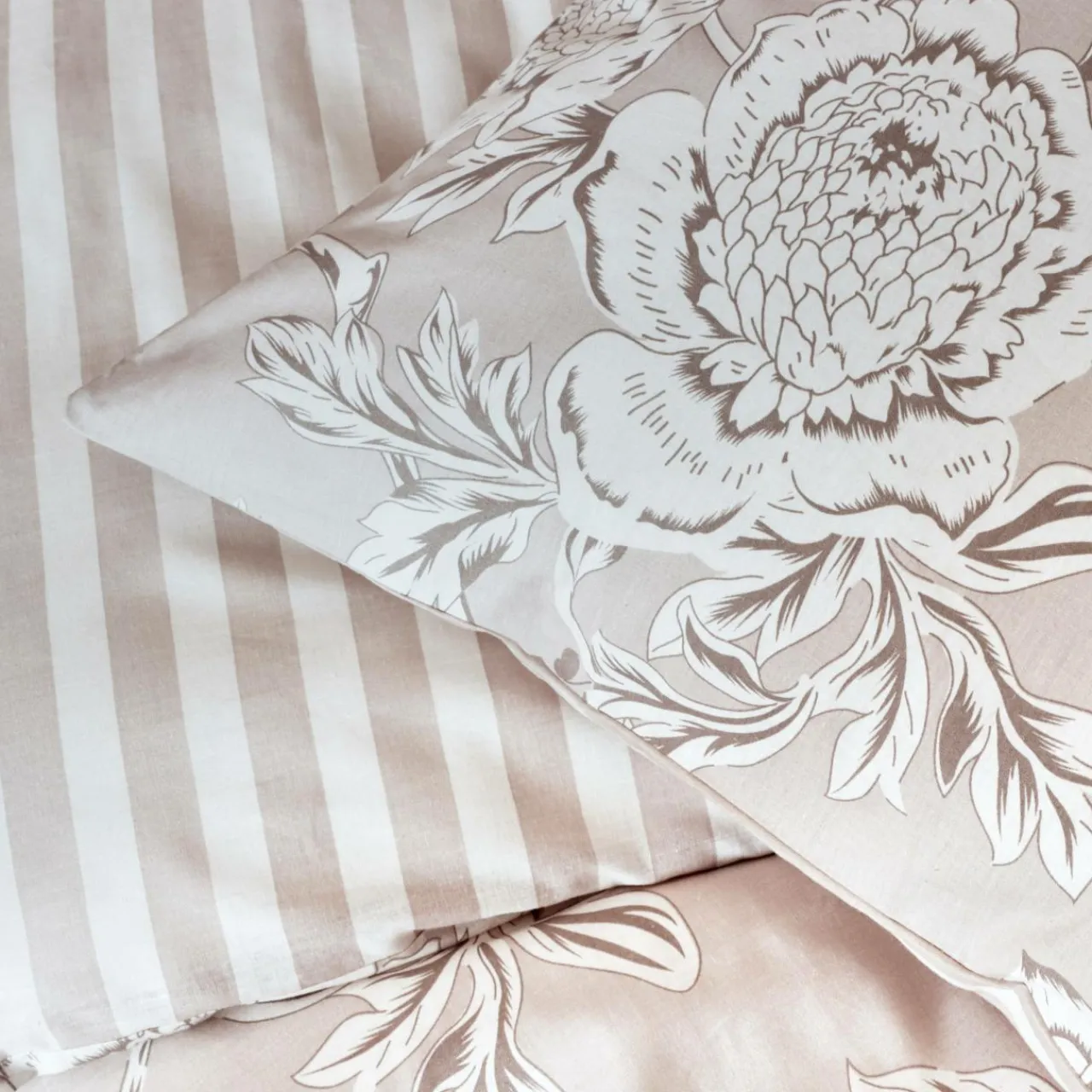 Housse De Couette|EMINZA Housse de couette coton (140 x 200 cm) Lara Beige