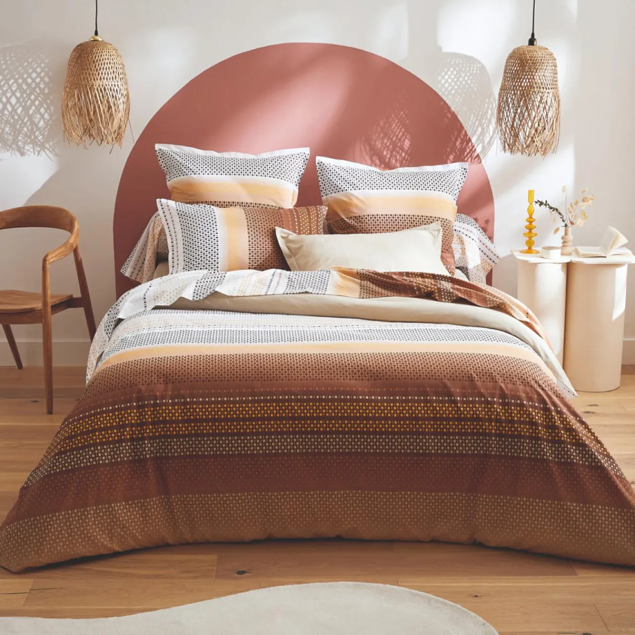 Housse De Couette|TRADILINGE Housse de couette coton (280 x 240 cm) Niagara châtaigne Marron