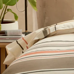 Housse De Couette|TRADI LINGE Housse de couette coton lavé (200 x 200 cm) Hugo Corail Orange