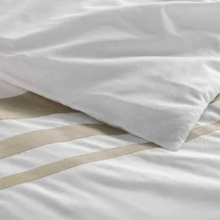 Parure De Lit|Housse De Couette|DOUCEUR D'INTERIEUR Housse de couette et deux taies coton (240 x 220 cm) Margaux he Blanc