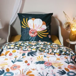 Linge De Lit Enfant|Linge De Lit Enfant|L'EFFET PAPILLON Housse de couette et deux taies enfant coton (200 x 200 cm) Champetre Multicolore