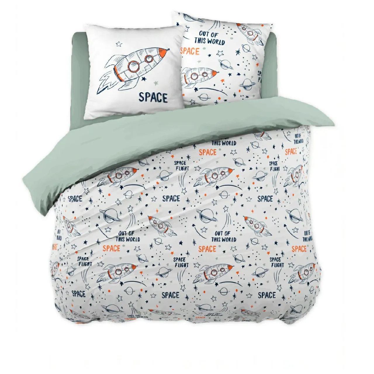 Linge De Lit Enfant|Linge De Lit Enfant|l'Effet Papillon Housse de couette et deux taies enfant coton (200 x 200 cm) Galaxie he Blanc