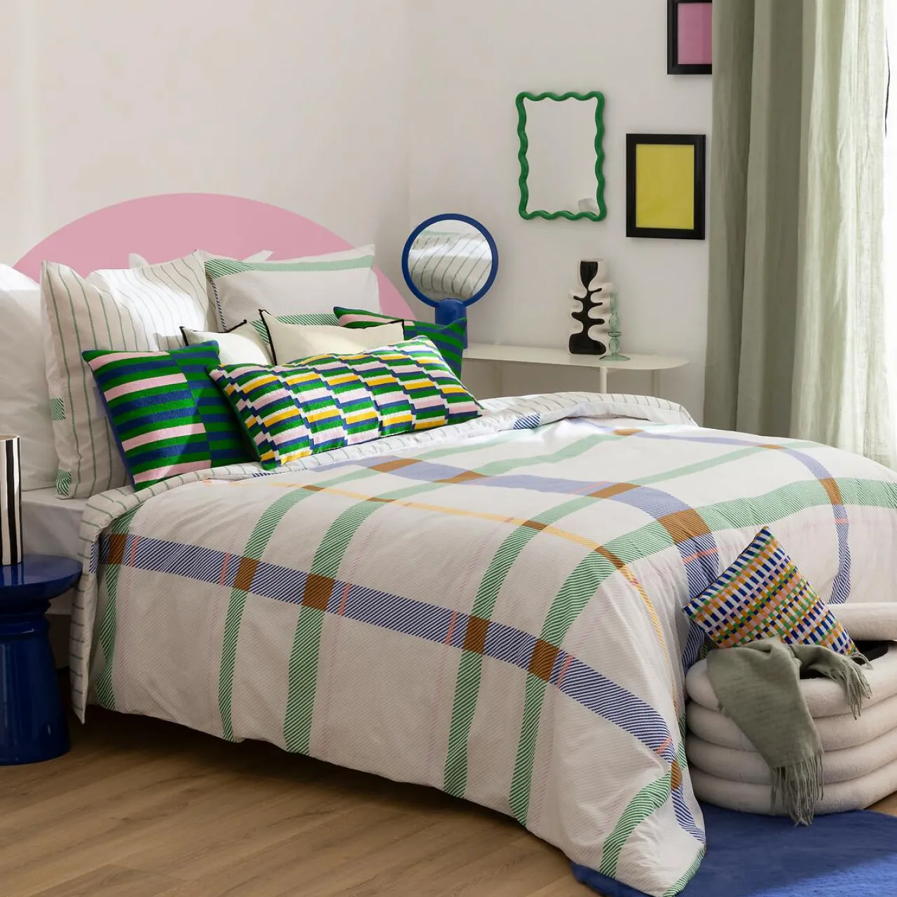 Parure De Lit|Housse De Couette|Atmosphera, cru017dateur d'intu017drieur Housse de couette et deux taies coton (240 x 220 cm) Ritchi Multicolore