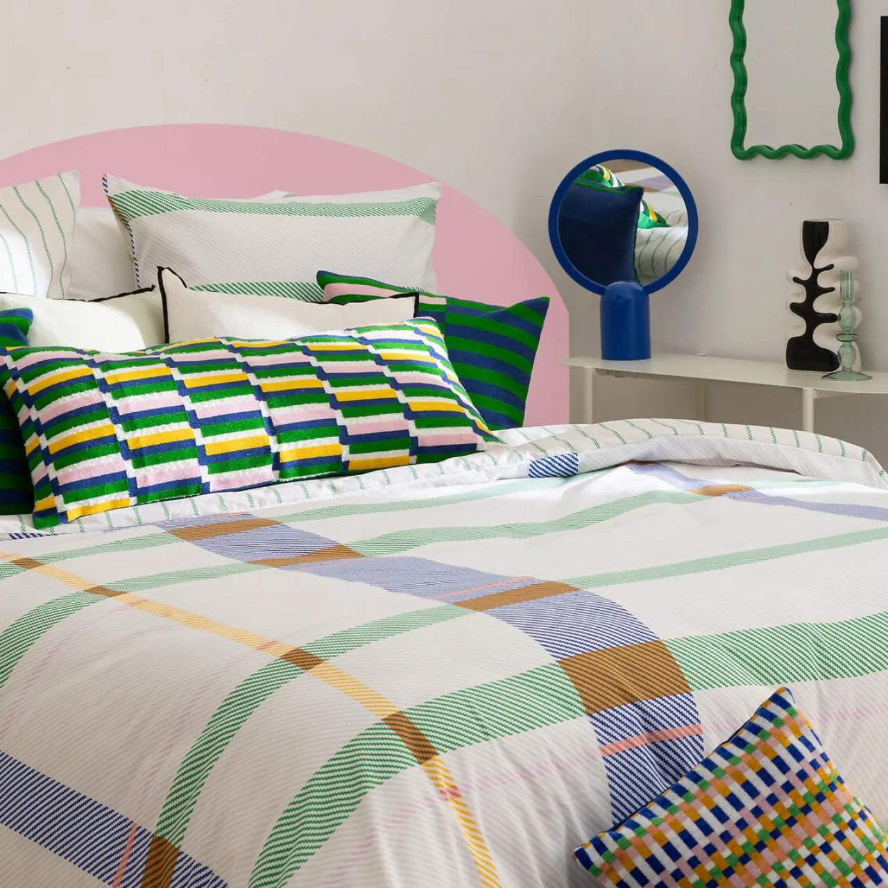 Parure De Lit|Housse De Couette|Atmosphera, cru017dateur d'intu017drieur Housse de couette et deux taies coton (240 x 220 cm) Ritchi Multicolore