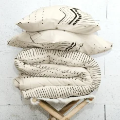 Parure De Lit|Housse De Couette|L'EFFET PAPILLON Housse de couette et deux taies coton (200 x 200 cm) Berbère e Noir