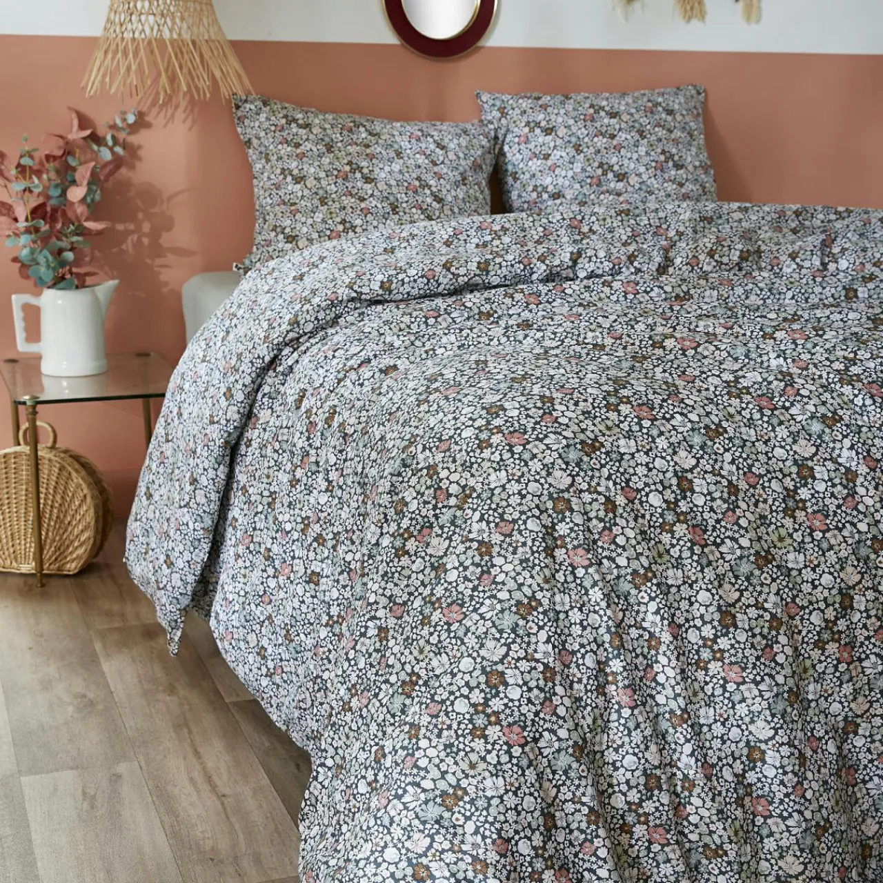 Parure De Lit|Housse De Couette|L'EFFET PAPILLON Housse de couette et deux taies coton (200 x 200 cm) Malia Multicolore