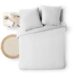 Parure De Lit|Housse De Couette|douceur d'intu017drieur Housse de couette et deux taies d'oreiller coton (240 x 220 cm) Meline Blanc